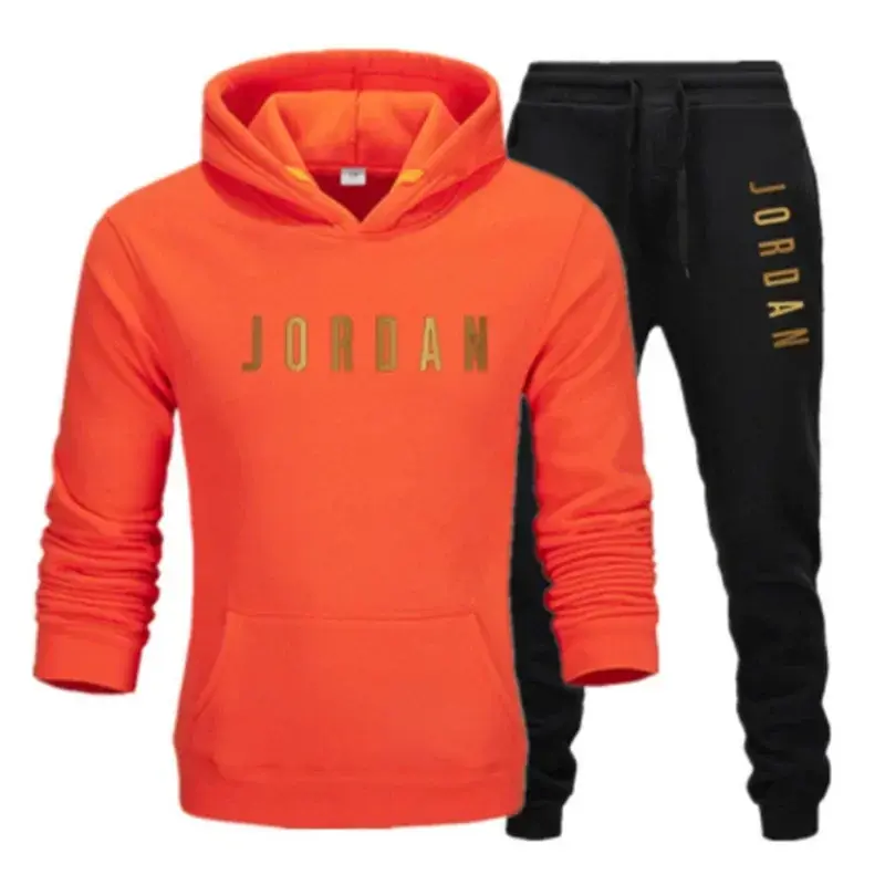 Thumbnail: Men’s Fleece‑Lined Printed Sports Hoodie & Jogger Set