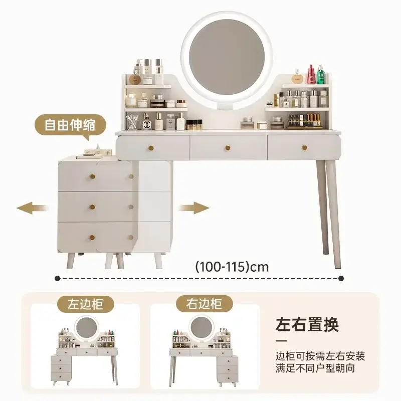 Thumbnail: Nordic Wooden Makeup Dresser with Drawers for Bedroom