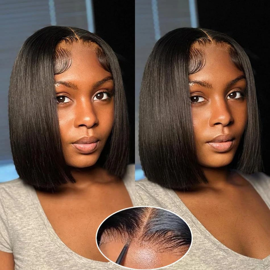 Thumbnail: Straight Bob Lace Wig – 4x4/5x5 Frontal, Brazilian Human Hair