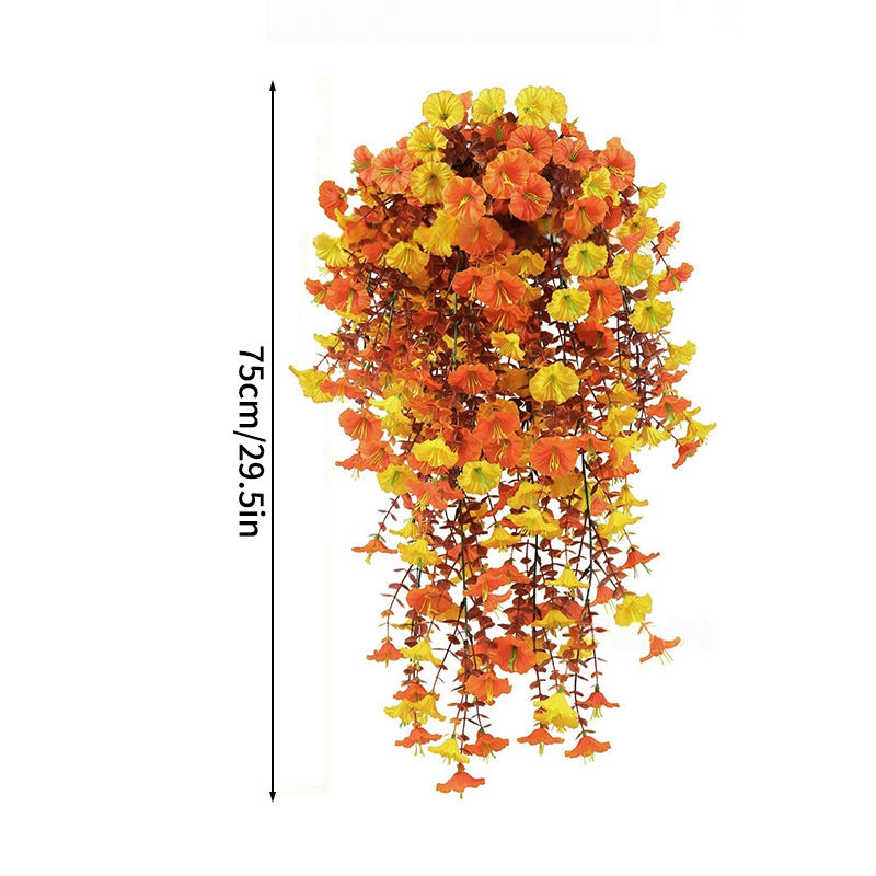 Thumbnail: Artificial Morning Glory Vine – Plastic Hanging Floral String for Outdoor Decor