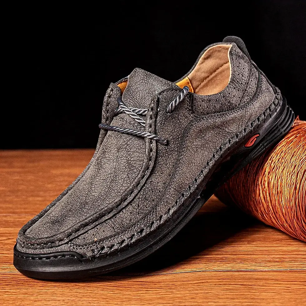 Thumbnail: Mens Handmade Leather Casual Sneakers with Comfort Fit and Durable Design
