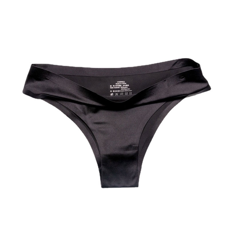 Thumbnail: Women’s Ice Silk Seamless Thongs Low-Rise Ultra-Thin G-String Panties