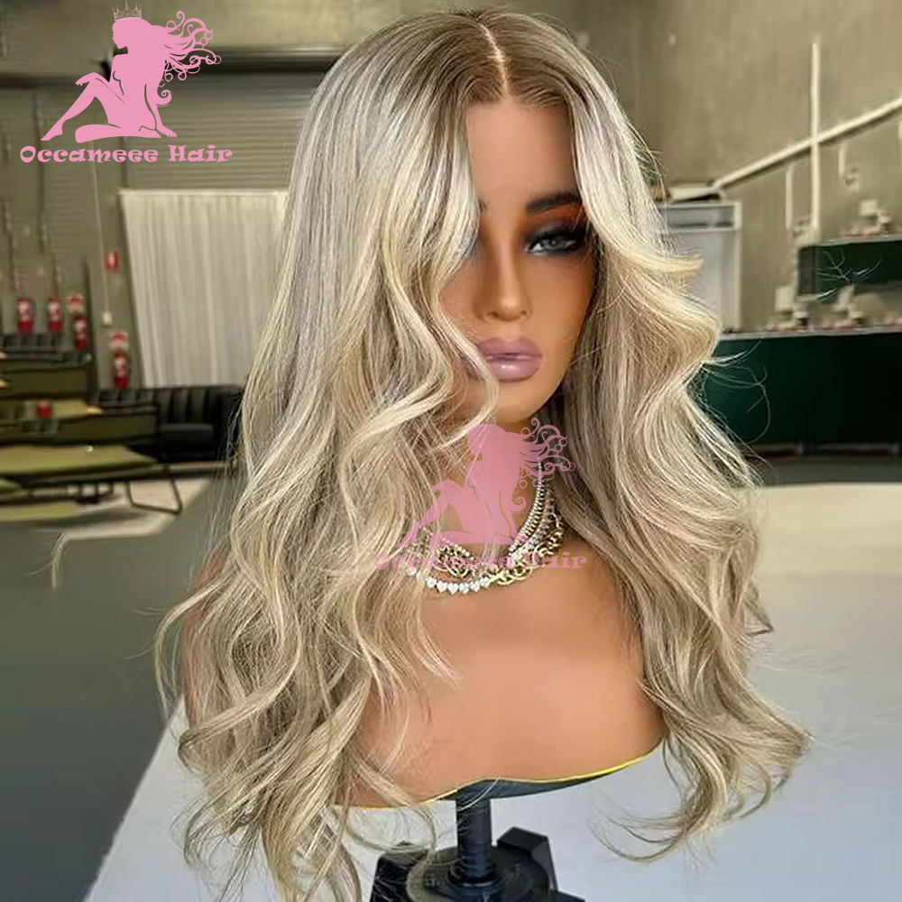 Highlight Blonde Brazilian Human Hair Wig – 13x6 Lace Front, Wavy & Pre-Plucked