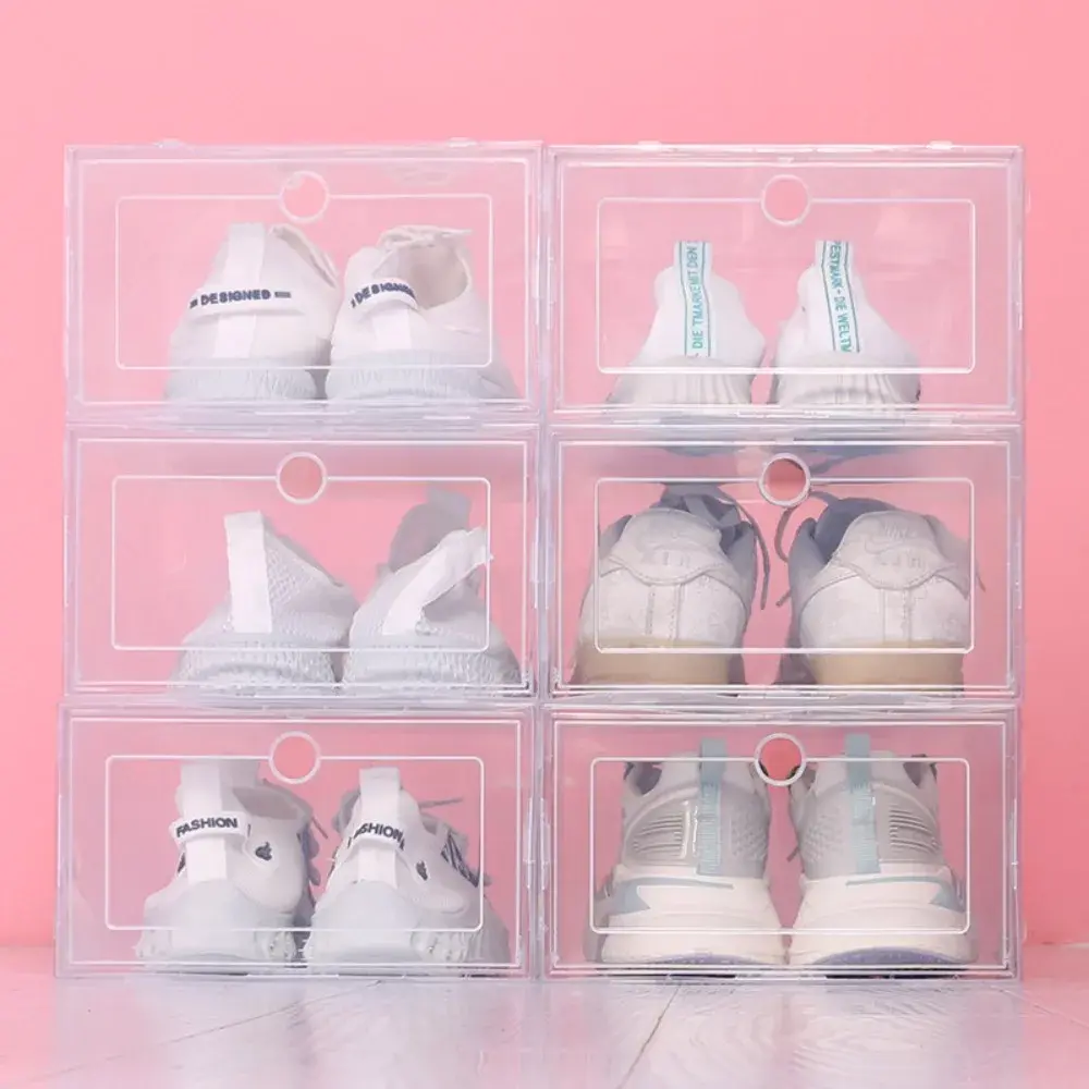 6pcs Transparent Stackable Shoe Boxes