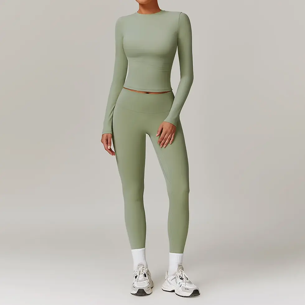 Thumbnail: Zipper Tracksuit Yoga Set – Slim Fit Workout Sportswear for Women