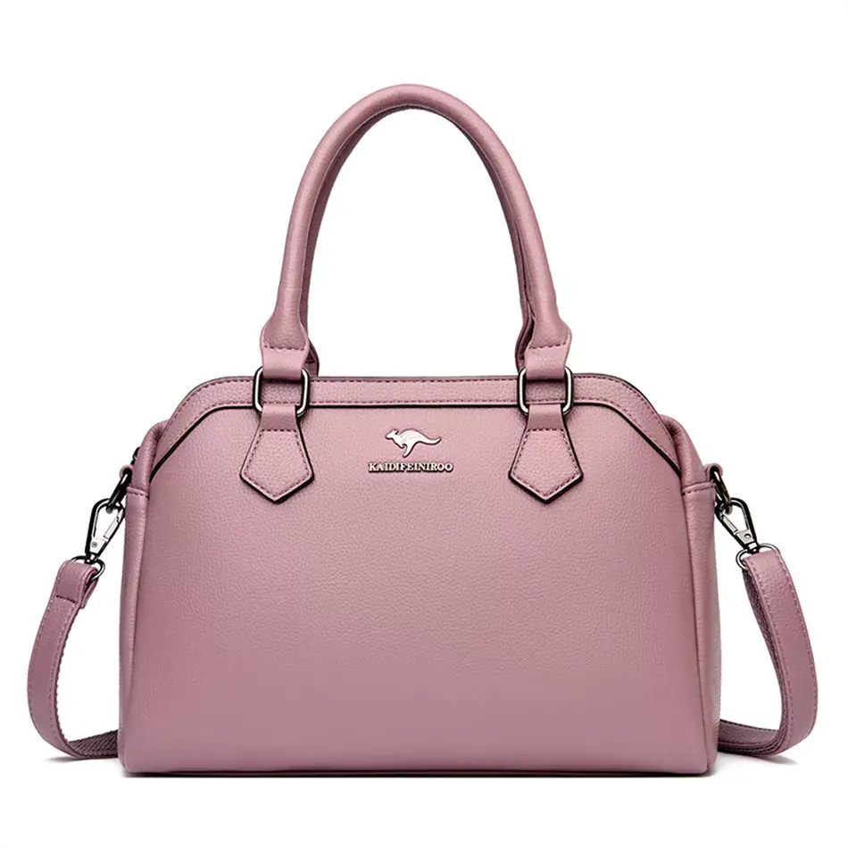 Thumbnail: Multi‑Pocket PU Leather Tote & Shoulder Bag for Women