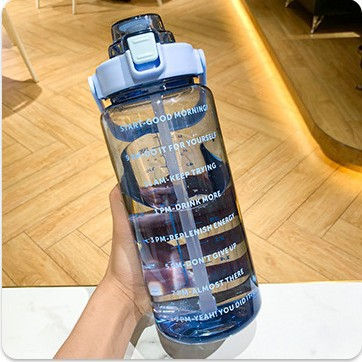 Thumbnail: 2L Motivational Sports Water Bottle with Straw – BPA-Free & Leakproof for Travel