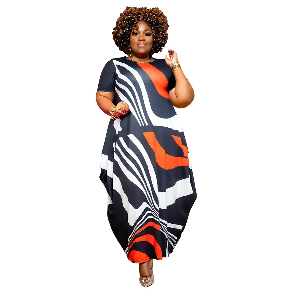 Thumbnail: Plus Size Women Dresses for Summer Loose Pint Pockets Casual Draped Dress