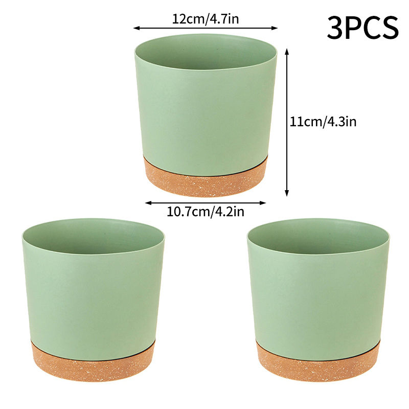 Thumbnail: Lazy Self-Watering Planters – Plastic Pots with Drainage Holes & Saucers