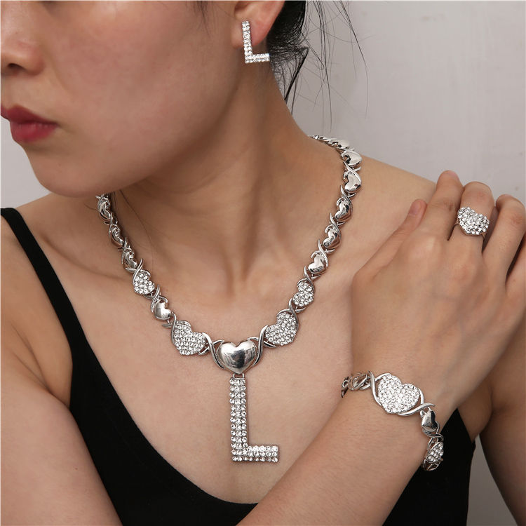 Thumbnail: Gold Jewelry Set – 18K Gold Necklace, Earrings, Bracelet & Ring for Women