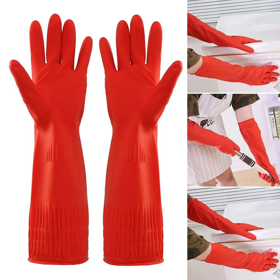 Thumbnail: Heavy-Duty Rubber Gloves – Extra-Long Cuffs for Car Washing & Household Cleaning