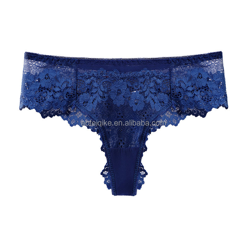 Thumbnail: Plus Size Underwear Sexy Women See Through Seamless Lace Thongs