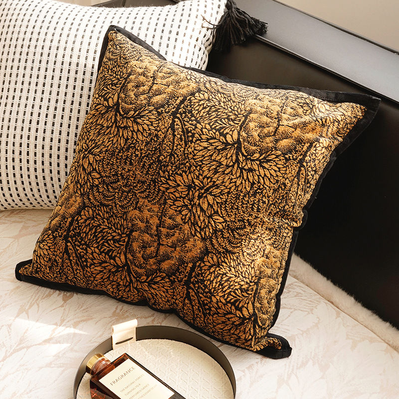 Thumbnail: French Brown Antique Bamboo Decorative Pillow Cover
