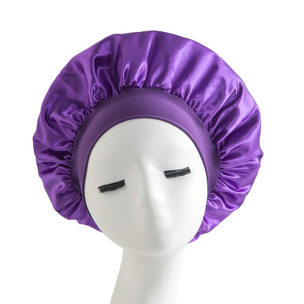 Thumbnail: Soft Satin Sleep Bonnet – Large Elastic Imitation Silk Night Cap