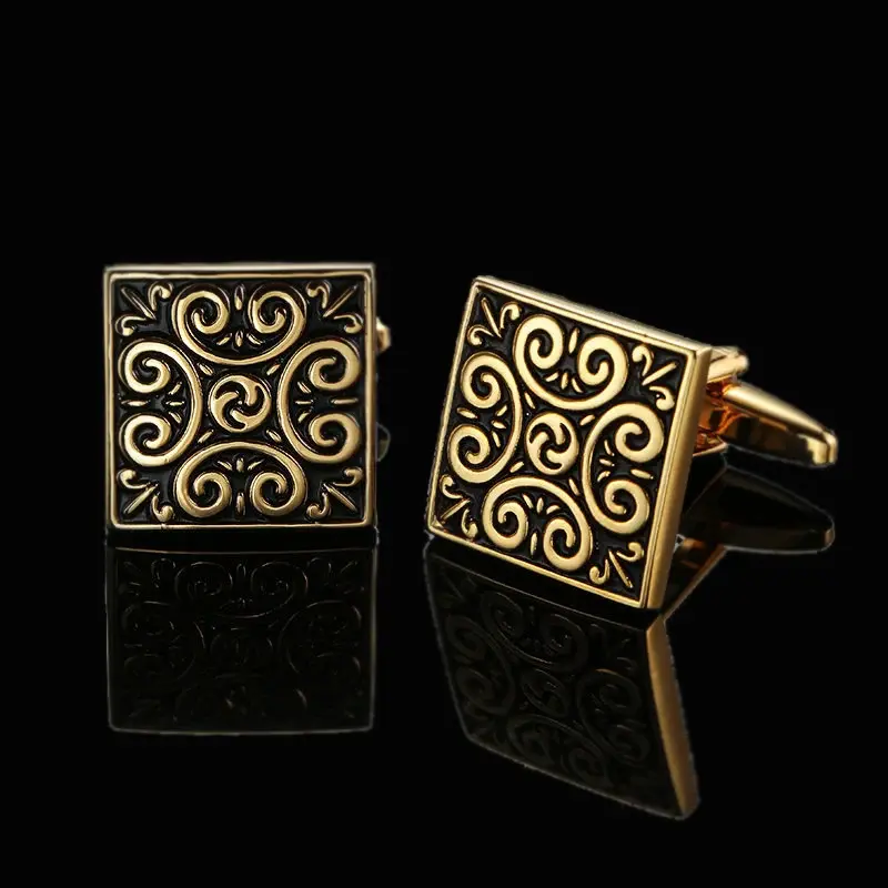 Thumbnail: Men’s High-Quality Brass Laser Engraved Cufflinks for Business Suits