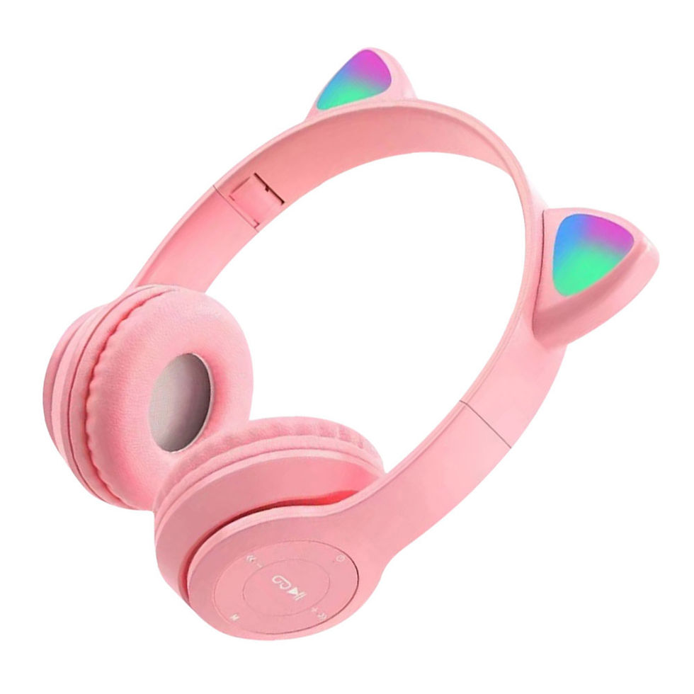 Thumbnail: Wireless Cat Ear Headphones with Glow Light and Mic for Kids & Adults