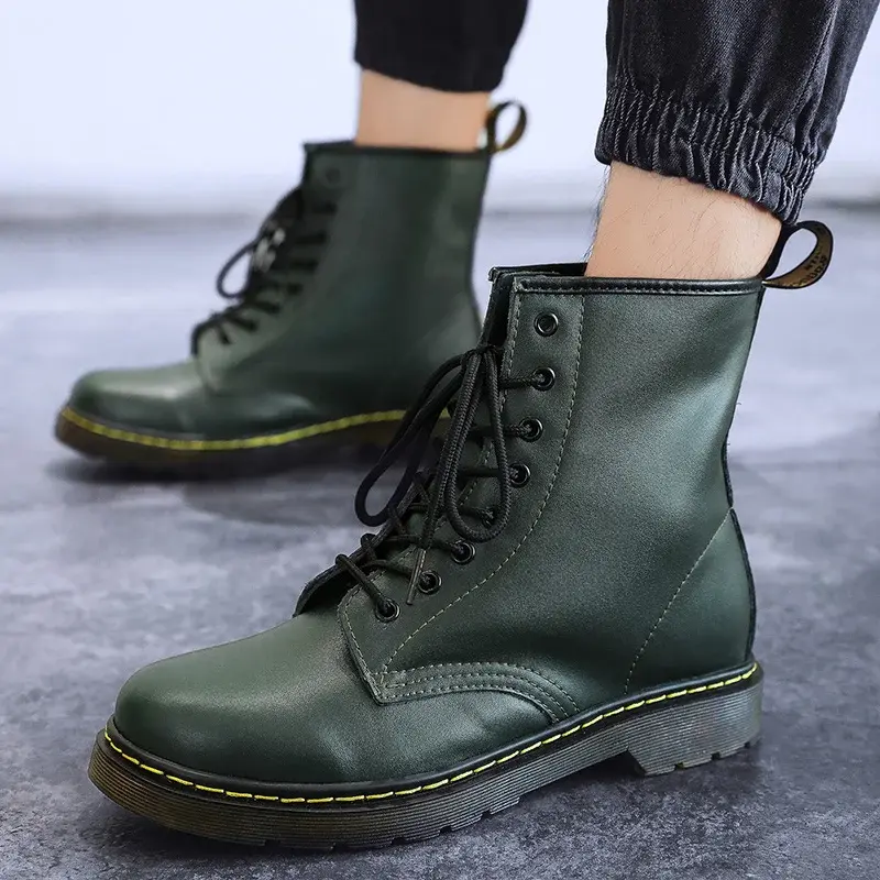 Thumbnail: Mens Classic Leather Six Eyelet Riding Boots British Style Ankle Design