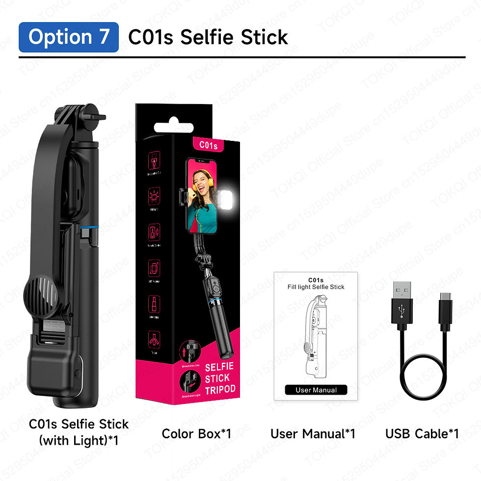 Thumbnail: Mini C01/C01s Selfie Stick Tripod with Bluetooth Remote for Smartphones