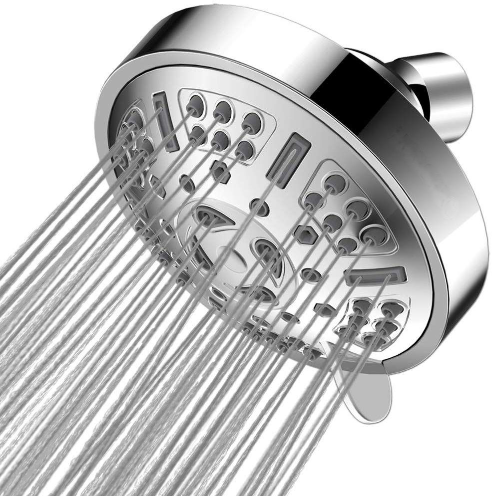 Chrome Ceiling Shower – 4-Inch 9-Function Water-Saving Supercharged Head