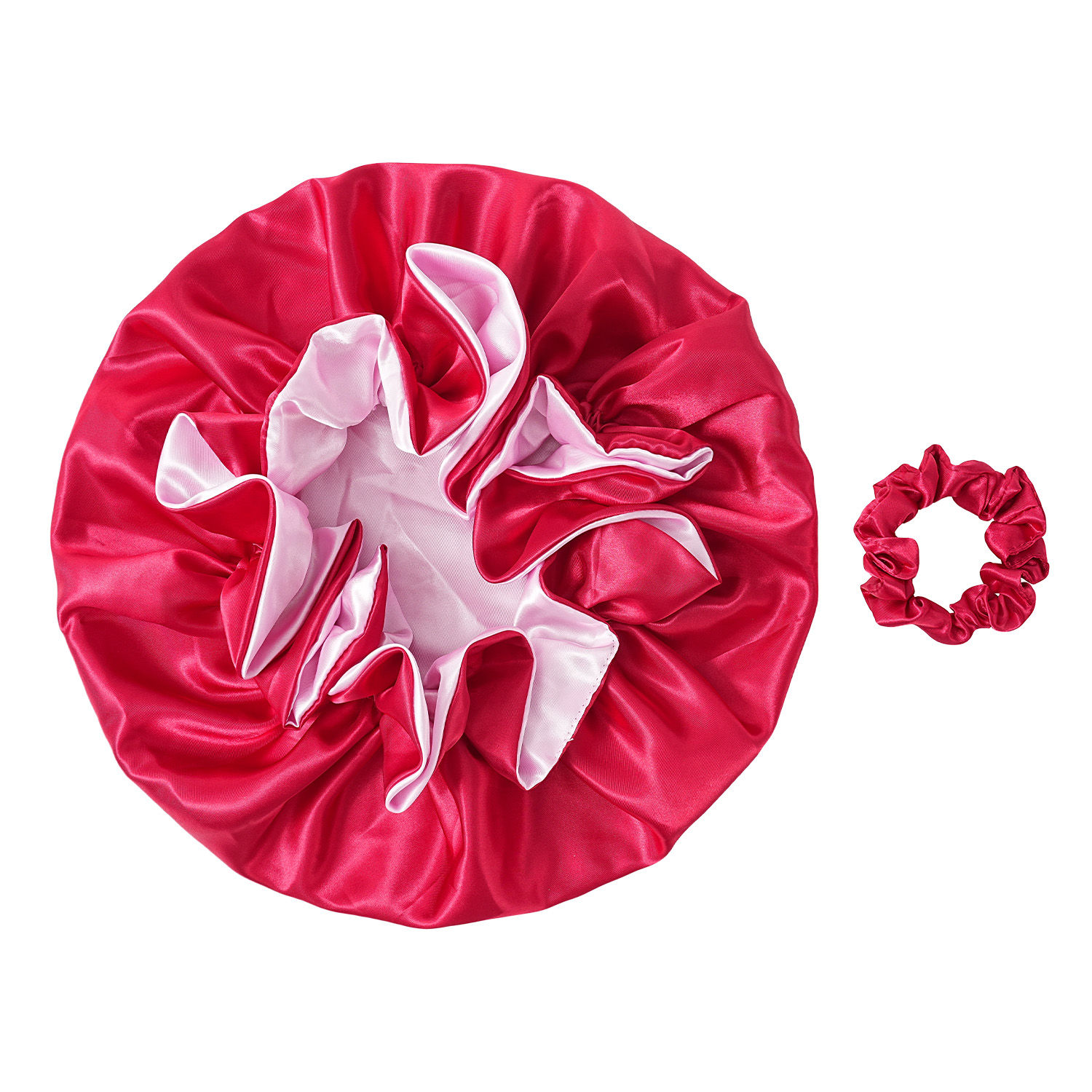 Reversible Lace Satin Hair Bonnet – Double Layer Nightcap for Adults