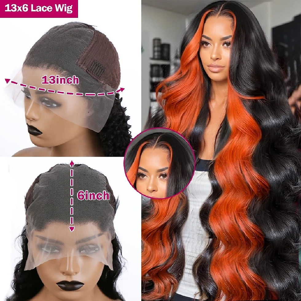 Thumbnail: HD Lace Front Ginger Orange Body Wave Brazilian Human Hair Wig