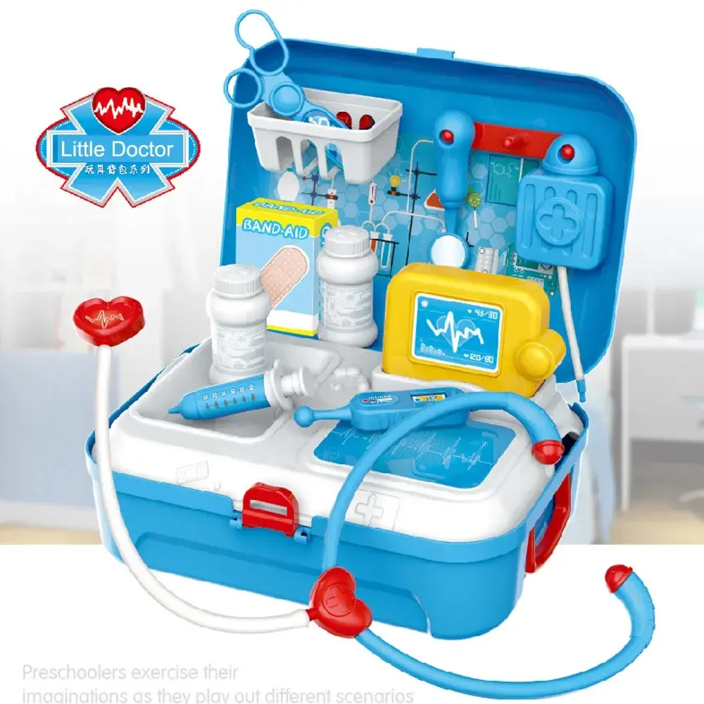 Kids 17‑Piece Doctor Playset with Portable Backpack Medical Kit