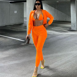 Thumbnail: Women’s 3-Piece Cropped Velvet Tracksuit Winter Jogging Set Sweatshirt & Pants