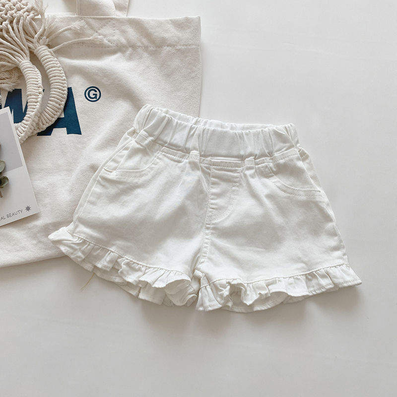Thumbnail: Girls Summer Denim Shorts with Elastic Waist – Casual Solid Style