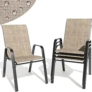 Outdoor Stackable Dining Chairs Set of 4