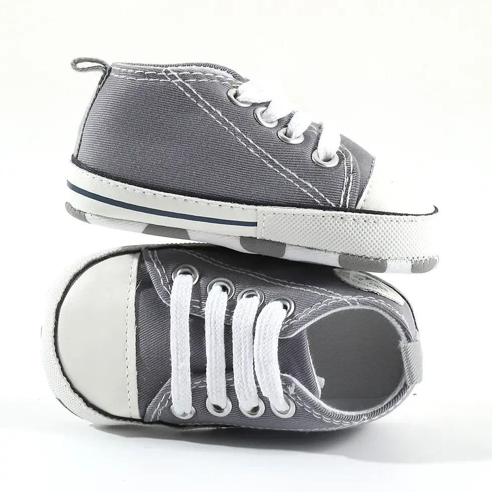 Thumbnail: Baby Canvas Sneakers Soft Sole First Walkers with Star Print for Boys and Girls