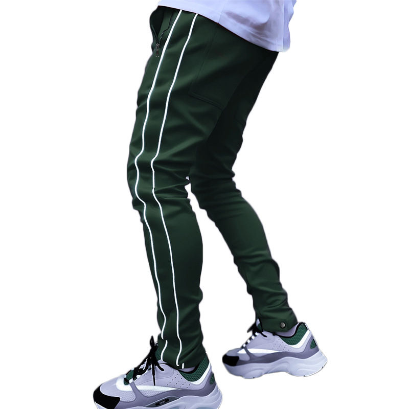 Thumbnail: Men Reflective Cargo Jogger Pants – Multi Pocket Elastic Sweatpants