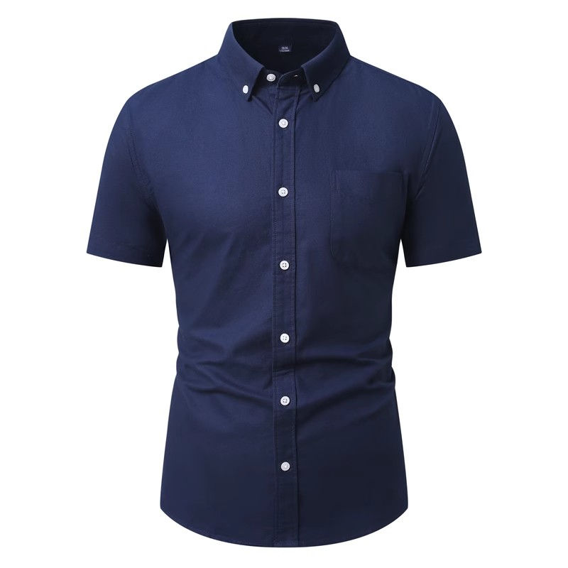 Men's Oxford Cotton Long-Sleeve Shirt – Smart Casual Button-Down