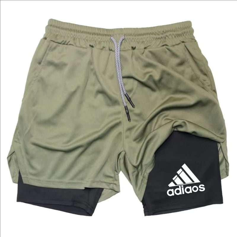 Thumbnail: Men's Two-in-One Compression Sports Shorts with Pockets