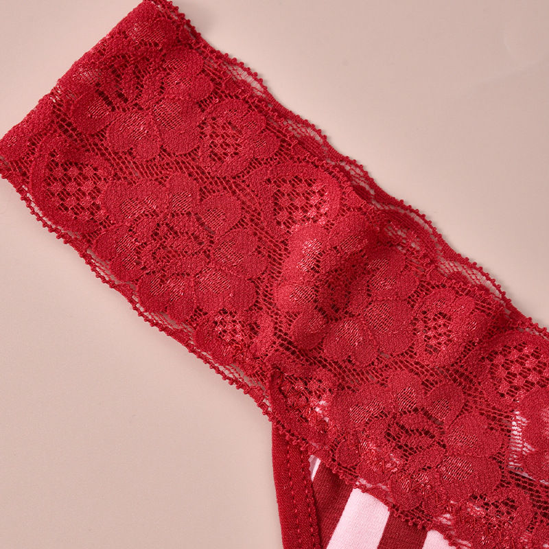 Thumbnail: Women’s Lace Thongs Low-Rise Striped G-String Panties Sexy Lingerie Underwear
