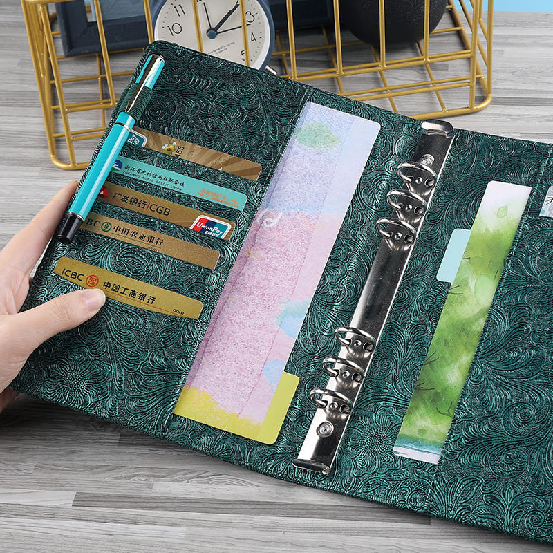 Thumbnail: Vintage Embossed PU Leather Binder Cover – A5/A6 DIY Notebook Planner