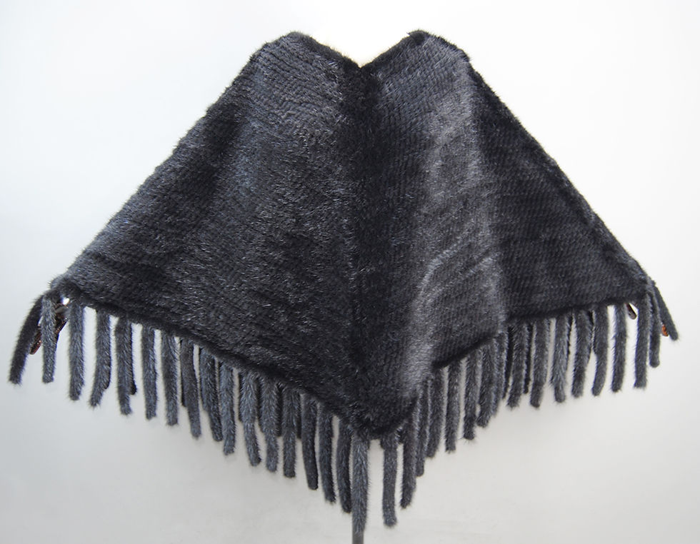 Thumbnail: Women’s Genuine Mink Fur Shawl with Hood Knitted Design for Winter Casual Wear