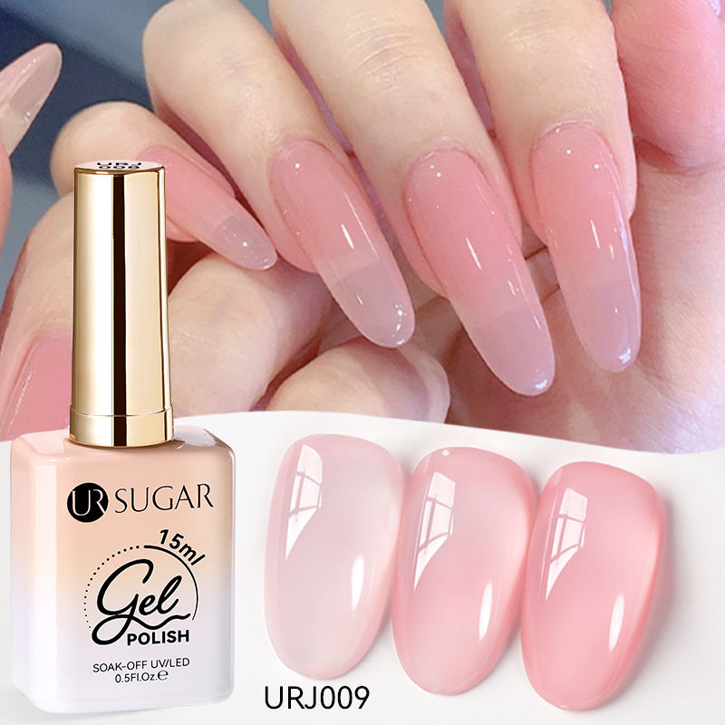 Thumbnail: 15ml Jelly Milky White Nail Gel Polish Translucent Semi Permanent UV