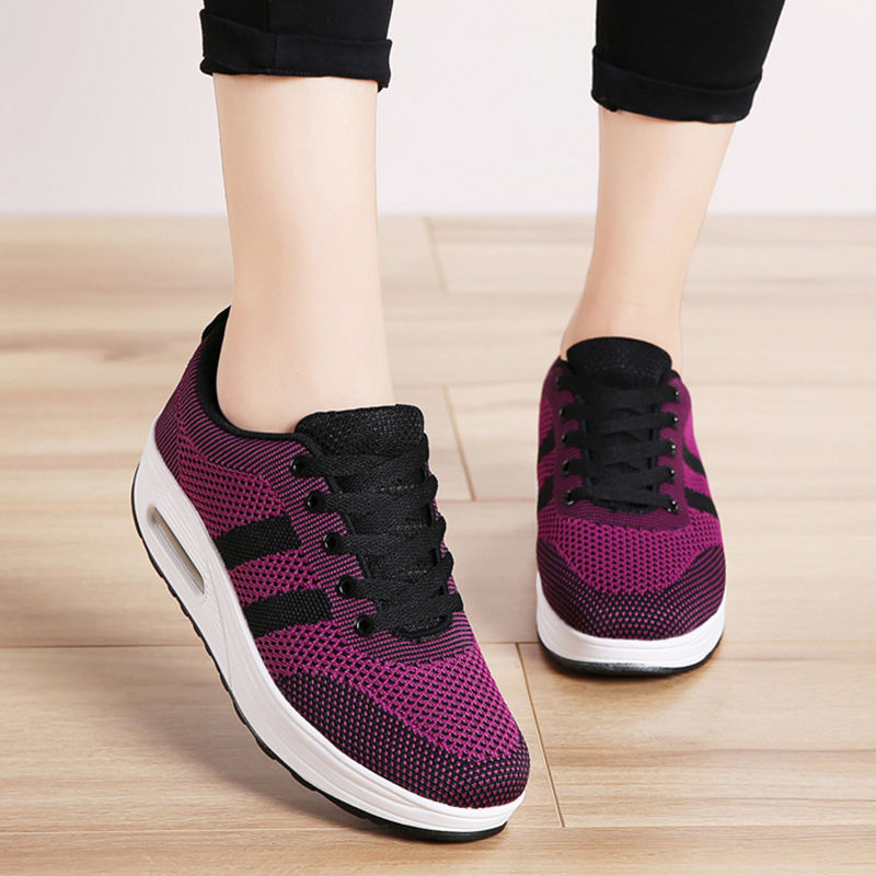 Thumbnail: Spring Fashion Walking Shoes for Women with Thick Sole and Air Cushion Comfort