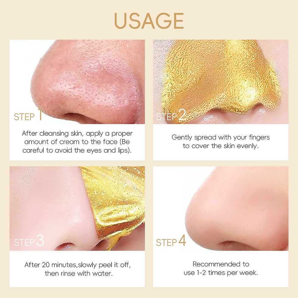 Thumbnail: 24K Gold Snail Peel Off Facial Mask 3pcs Deep Cleansing Pore Tightening