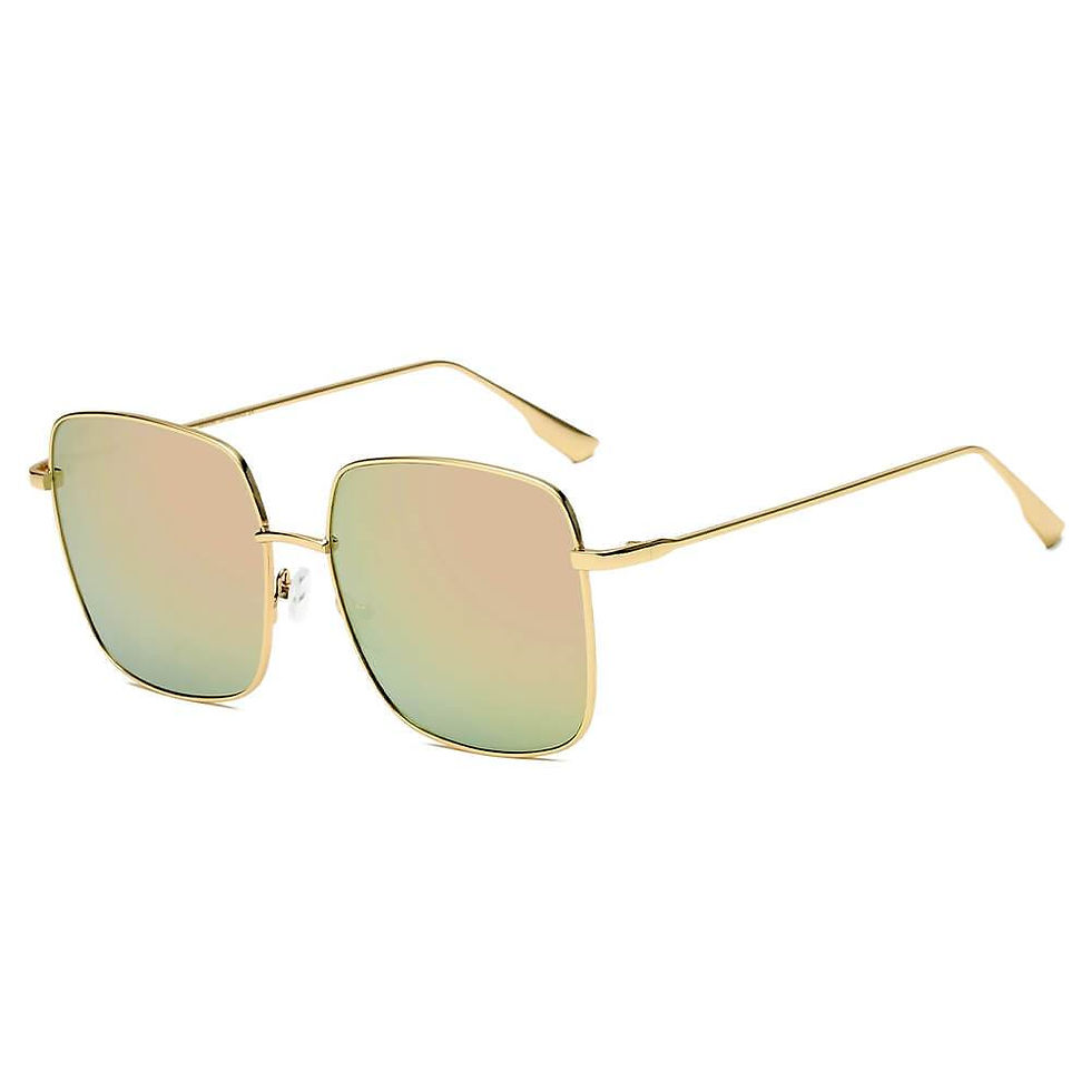 Thumbnail: Women’s Metal Flat Lens Square Fashion UV Protection Sunglasses