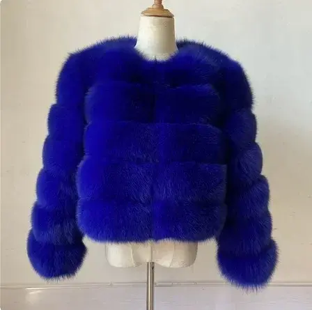 Thumbnail: Women’s Luxury Short Faux Fur Puffer Jacket with Turn‑Down Collar
