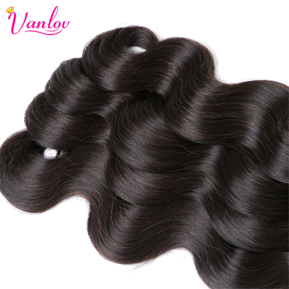 Thumbnail: Brazilian Body Wave Hair Bundles Natural Black/Jet Black Weave