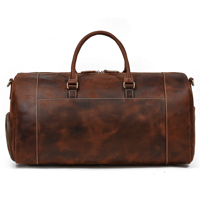 Thumbnail: Genuine Leather Travel Duffel – Dual-Use Hand & Shoulder Bag