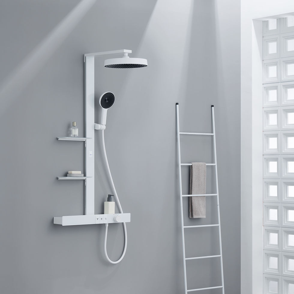 Thumbnail: Copper Bathtub Shower System Kit with Ceramic Valve Core – Modern Design