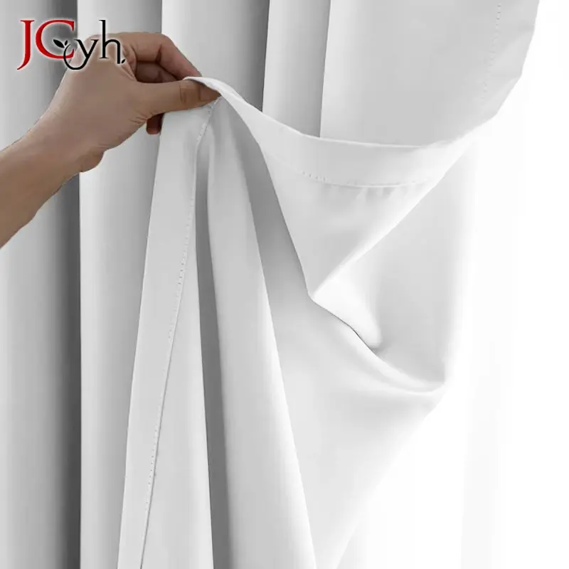Thumbnail: Short White Cloth Curtains for Living Room & Bedroom Windows
