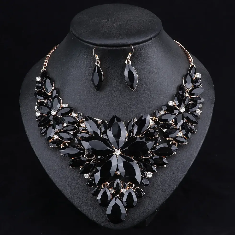 Thumbnail: Crystal Bridal Jewelry Set – Necklace & Earrings for Wedding & Party