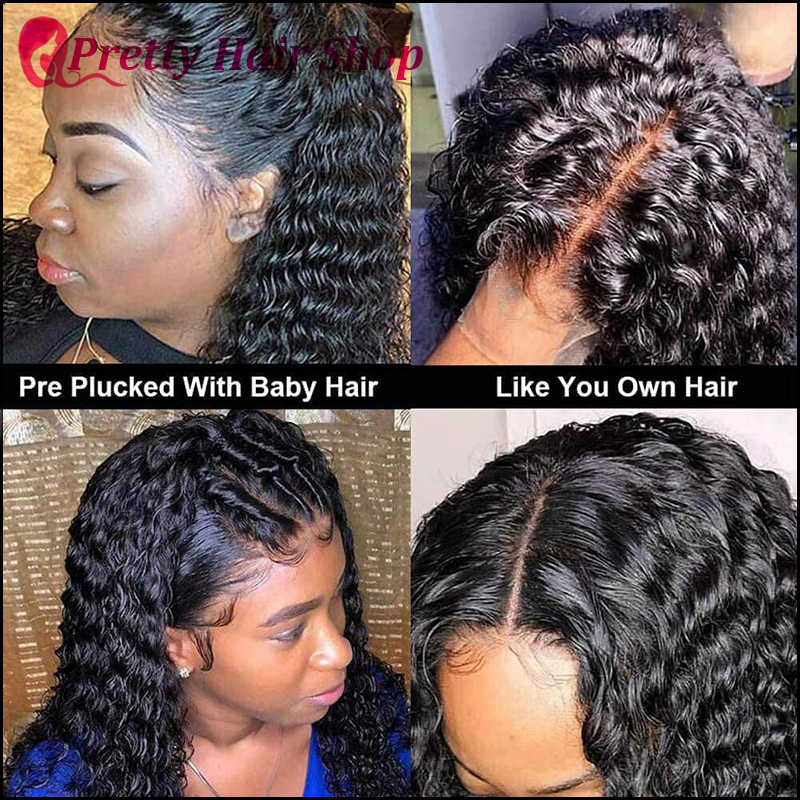 Thumbnail: Brazilian Water Wave Lace Closure Wig Human Hair – Long Curly Style