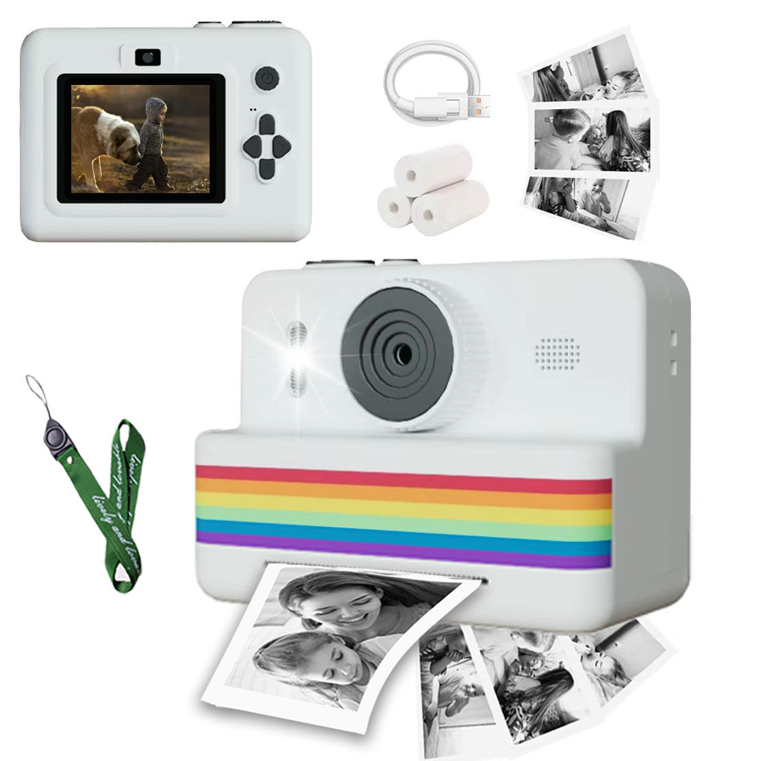 Mini HD Kids Camera with Instant Thermal Printing – Educational Toy with Music