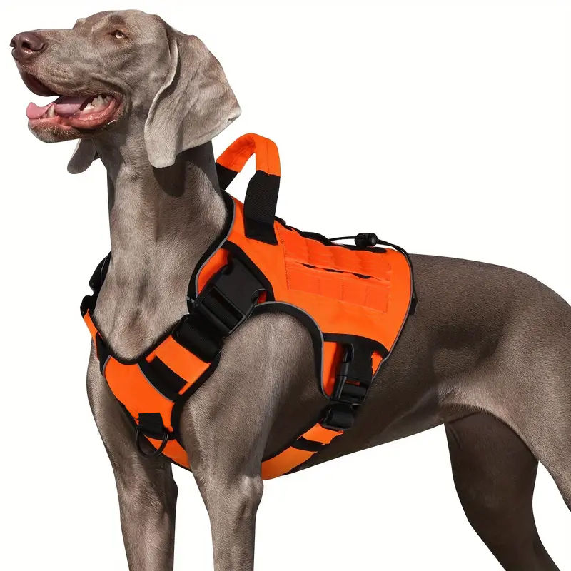 Thumbnail: Adjustable No-Pull Tactical Dog Harness with Handle for Large Dogs – Reflective