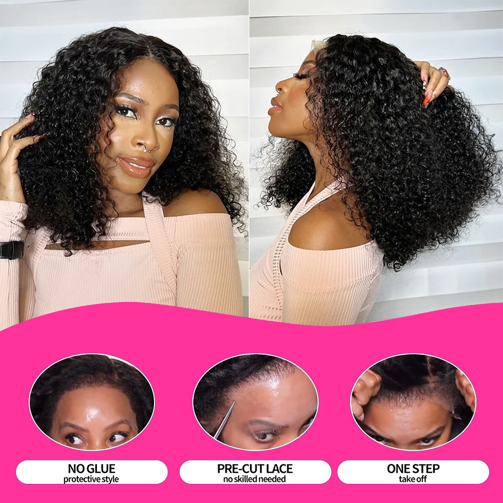 Thumbnail: Short Jerry Curl Bob Wig – Glueless Brazilian Hair, 13x4 Lace Front, 100% Human